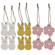 Bunny & Flower Mini Ornaments (Set of 12)