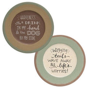 Happiness is a Dog and a Drink Plate  (2 Count Assortment)