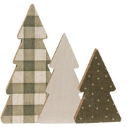 Country Print Chunky Trees (Set of 3)