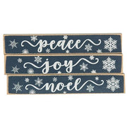 Joy - Peace - Noel Snowflake Mini Stick  (3 Count Assortment)