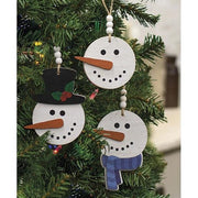 Happy Beaded Snowhead Ornaments (Set of 3)