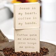 Coffee & Jesus Engraved Block  (2 Count Assortment)