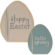 Happy Easter Wooden Egg Sitters (Set of 2)
