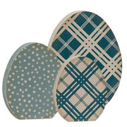 Chunky Blue Pattered Egg Sitters (Set of 3)