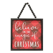 Buffalo Check Believe in the Magic Beaded Sign  (3 Count Assortment)