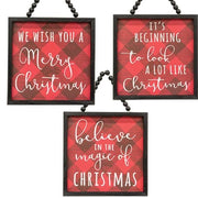 Buffalo Check Believe in the Magic Beaded Sign  (3 Count Assortment)