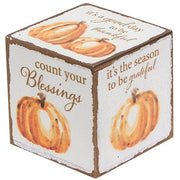 Count Your Blessings Pumpkin Six-Sided Block