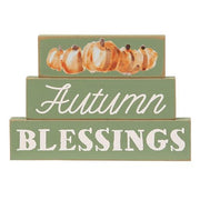 Autumn Blessings Pumpkin Stacked Blocks (Set of 3)