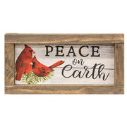 Joy to the World Cardinal Rustic Framed Sign  (2 Count Assortment)