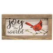 Joy to the World Cardinal Rustic Framed Sign  (2 Count Assortment)