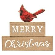 Merry Christmas Cardinal Block Stackers (Set of 3)