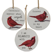 Cardinal Sentiment Round Ornament (3 Count Assortment)