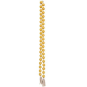 Distressed Yellow and White Bead Garland with Tassels