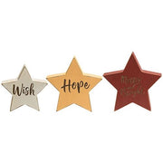 Reversible Christmas Words Chunky Star Sitters (Set of 3)