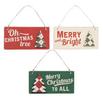 Plaid Christmas Tree Word Ornaments (Set of 3)