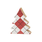 Distressed Wooden Plaid Christmas Trees (Set of 2)