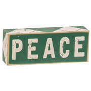 Plaid Joy Believe Peace Wooden Blocks (Set of 3)