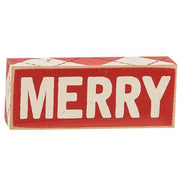 Plaid Merry & Bright Wooden Blocks (Set of 3)