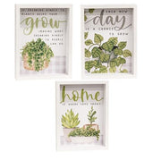 Home Is Where Love Grows Inset Box Sign (3 Count Assortment)