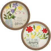 Home Is Where We Bloom Round Sign (2 Count Assortment)