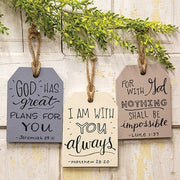 Words of Comfort Large Wooden Tag  (3 Count Assortment)