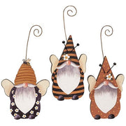 Gnome-Bee Wooden Ornament with Hanger  (3 Count Assortment)