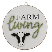 Farm Living Round Easel Sign