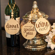 Dinner Is Poured Beaded Wine Tag  (3 Count Assortment)