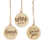 Dinner Is Poured Beaded Wine Tag  (3 Count Assortment)