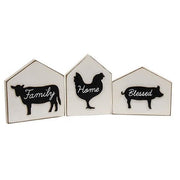 Farm Animal Silhouettes House Blocks (Set of 3)