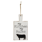 Distressed My Kitchen My Rules Cutting Board Ornament