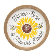 Honey Bees & Flowers Please Sunflower Circle Frame