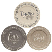 Home Sweet Home Floral Band Plate (3 Count Assortment)