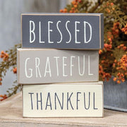 Farmhouse Colors Thankful - Blessed - Grateful Block (3 Count Assortment)