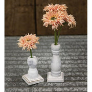 Short White Spindle Flower Holder