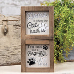 Cat Mom Rustic Framed Sign  (2 Count Assortment)