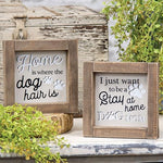 Dog Mom Rustic Framed Sign  (2 Count Assortment)