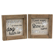 Dog Mom Rustic Framed Sign  (2 Count Assortment)