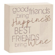 Best Friends Bring Wine Block (2 Count Assortment)