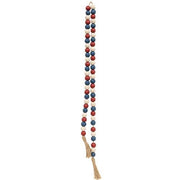 Red - White and Blue Bead Garland with Tassels