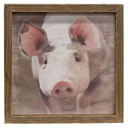 Pig Portrait Framed Print - Wood Frame