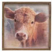 Cow Portrait Framed Print - Wood Frame