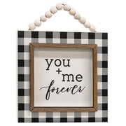 You + Me Beaded Buffalo Check Beaded Sign (2 Count Assortment)