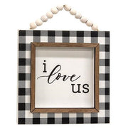 You + Me Beaded Buffalo Check Beaded Sign (2 Count Assortment)