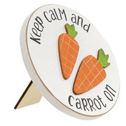 Keep Calm and Carrot On Mini Round Easel Sign  (2 Count Assortment)