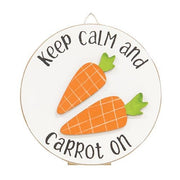 Keep Calm and Carrot On Mini Round Easel Sign  (2 Count Assortment)