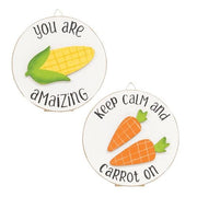 Keep Calm and Carrot On Mini Round Easel Sign  (2 Count Assortment)