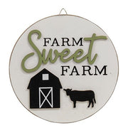 Farm Sweet Farm Round Easel Sign