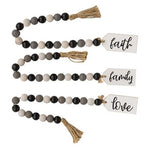 Faith - Love - Family Beaded Tag Hanger  (3 Count Assortment)