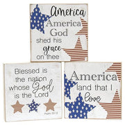 Land That I Love Square Block (3 Count Assortment)